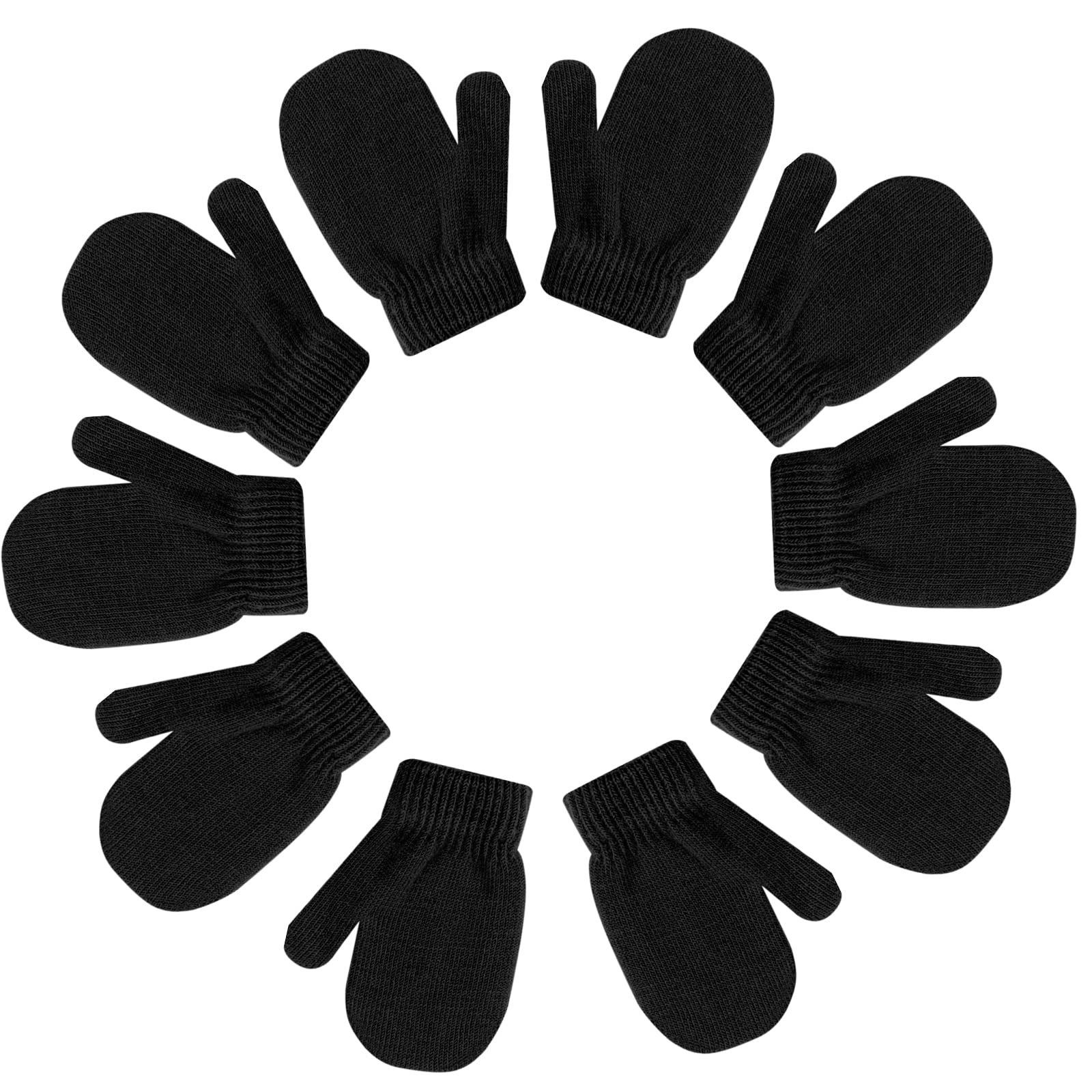 ONESING 5 Pair Toddler Mittens Black Toddler Gloves Warm Baby Mittens Newborn Mittens Infant Mittens Toddler Winter Gloves for Baby Boys Girls