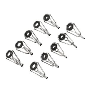 patikil 1.6-3.6mm tube dia fishing rod tips repair kit, 10 pack iron ring guide for saltwater freshwater fishing, silver tone