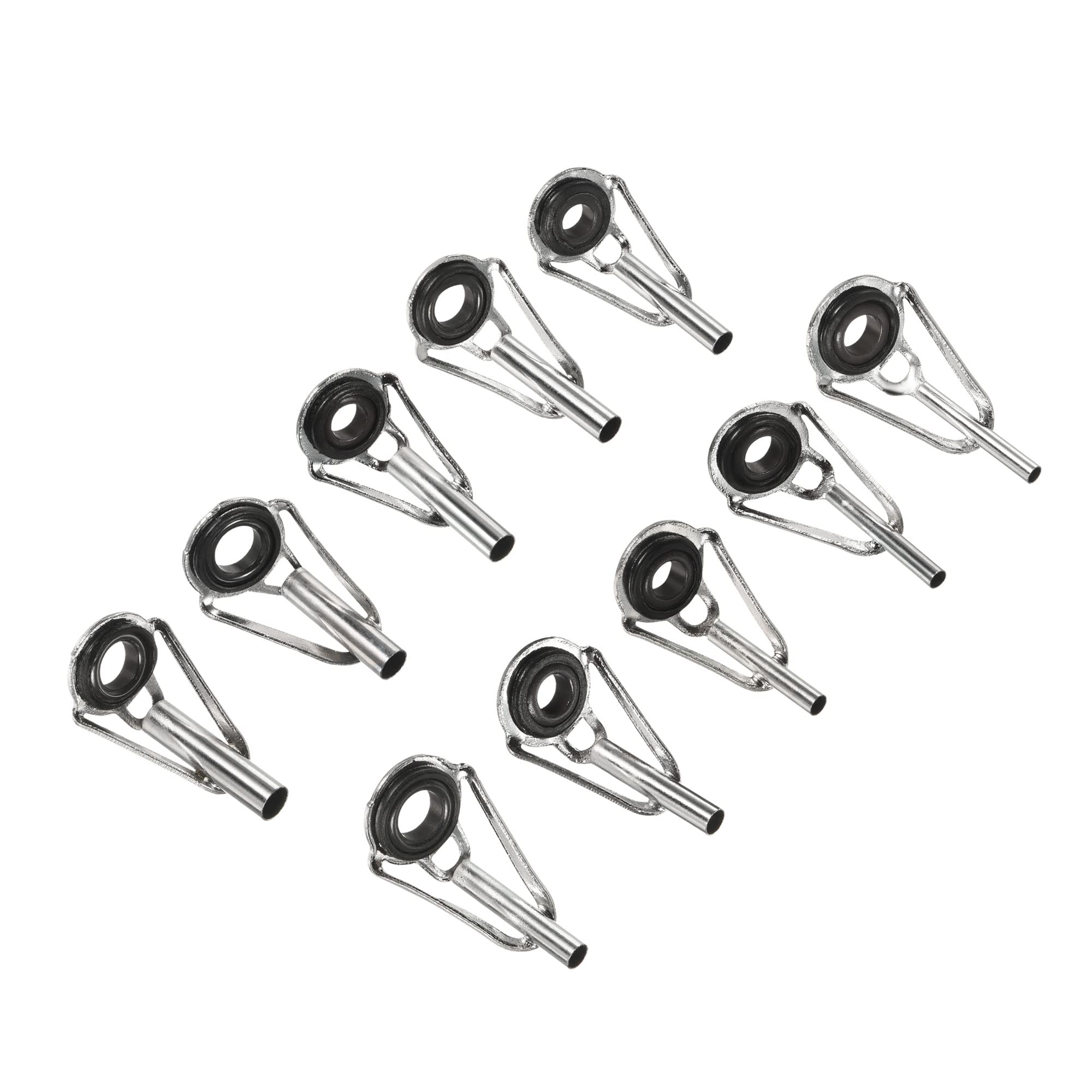 PATIKIL 1.6-3.6mm Tube Dia Fishing Rod Tips Repair Kit, 10 Pack Iron Ring Guide for Saltwater Freshwater Fishing, Silver Tone