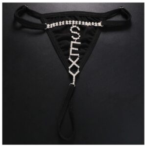 Rhinestone SEXY Letters Thong Waist Body Chain Crystal Underpants Crystal Thong G String Jewelry for Women