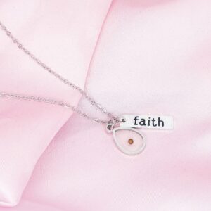 Yixinjew Faith Mustard Seed Pendant Necklace Stainless Steel Inspiration Jewelry for Women