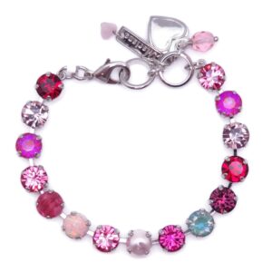 Mariana Enchanted Silvertone Bracelet Pink Purple Aqua Crystal Mix M1156