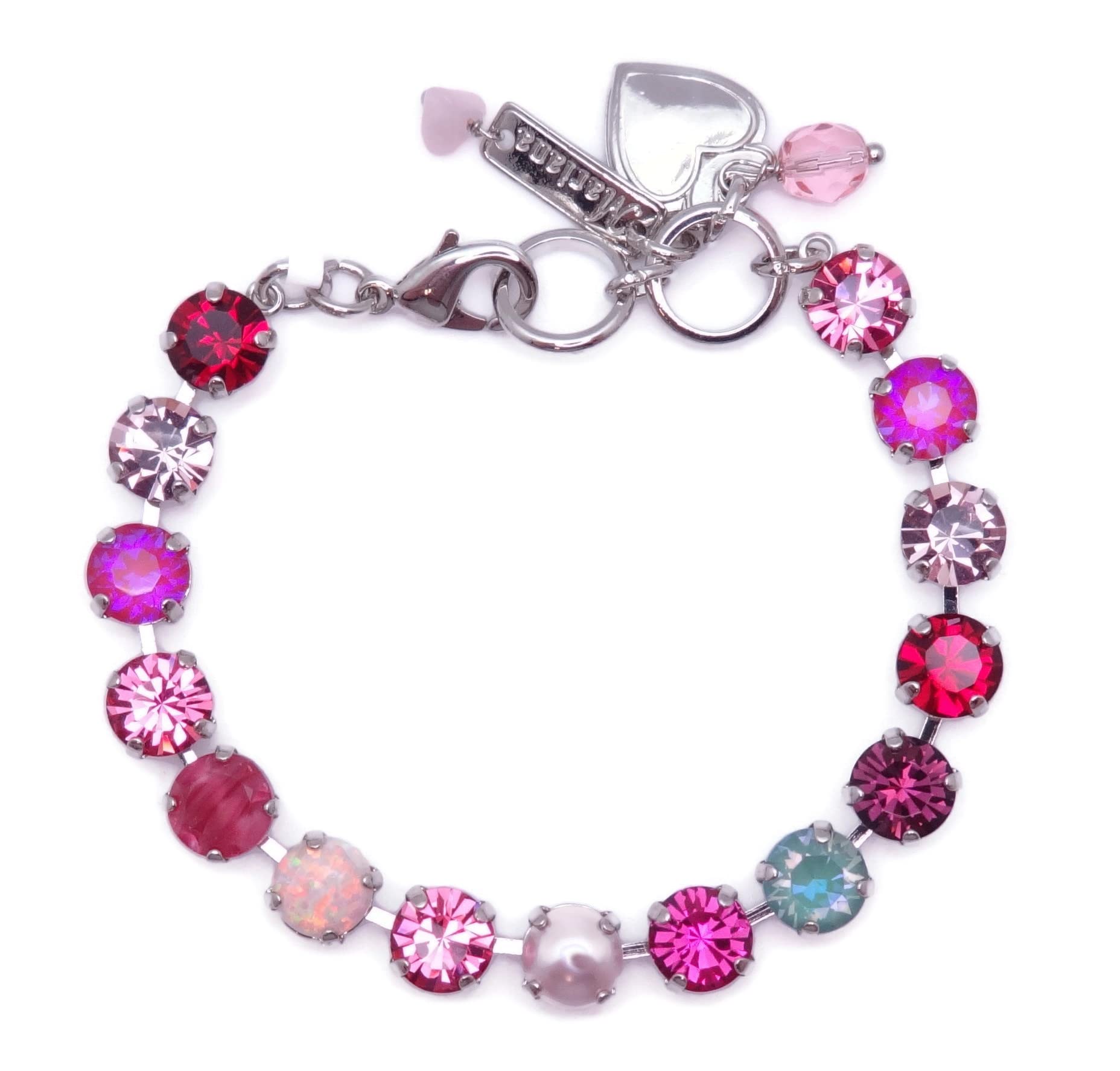 Mariana Enchanted Silvertone Bracelet Pink Purple Aqua Crystal Mix M1156