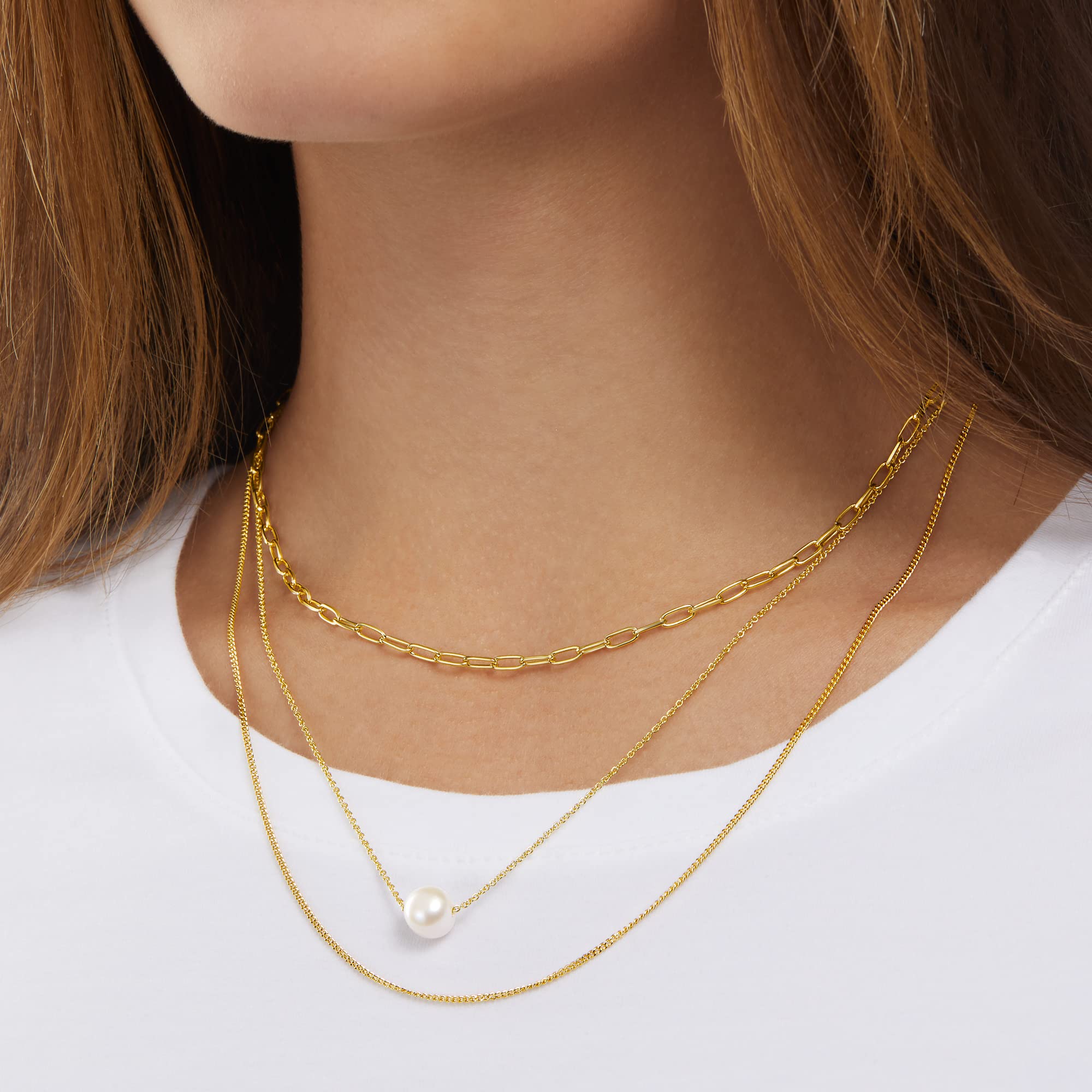 Amazon Essentials 14K Gold Plated Paperclip Chain Necklace 16" , Yellow Gold