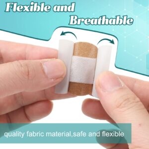 400 Pcs Adhesive Spot Bandage 4 Sizes Flexible Fabric Adhesive Bandages Round Tan Non Latex Bandage for Wound Care and Hides Skin Spots Ideal for Small Incisions, 0.86 Inch 0.98 Inch 1.1 Inch 1.4 Inch