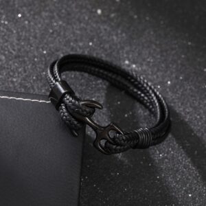 Yumikoo To My Son Bracelet Leather Stainless Anchor Bracelet From Mom Dad