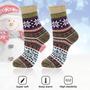 Zando Christmas Socks Winter Socks for Women Christmas Gifts for Womens Socks Warm Thick Soft Wool Socks Thermal Cozy Crew Socks for Women Boot Socks for Women Fuzzy Socks with Gift Box Snowflake