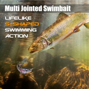 Atibin Lifelike Swimming Fishing Lures Saltwater Slow Sinking Fishing Lure Topwater Trout Bionic Swim Bait Bass Set B1-5",0.63oz