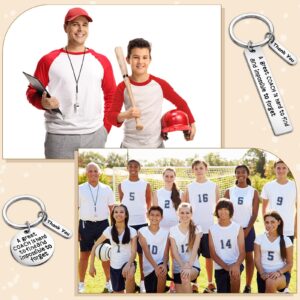 Yinkin 6 Pcs Keychain Coach Great Coach is Hard to Find Volleyball Basketball Soccer Football Coach Keychain Thank You Coach Gifts Keychain for Men Women, 2 Styles