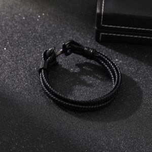 Yumikoo To My Son Bracelet Leather Stainless Anchor Bracelet From Mom Dad