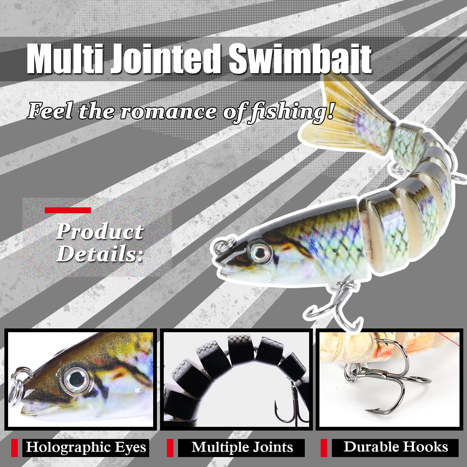 Atibin Lifelike Swimming Fishing Lures Saltwater Slow Sinking Fishing Lure Topwater Trout Bionic Swim Bait Bass Set B1-5",0.63oz