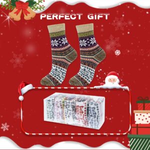 Zando Christmas Socks Winter Socks for Women Christmas Gifts for Womens Socks Warm Thick Soft Wool Socks Thermal Cozy Crew Socks for Women Boot Socks for Women Fuzzy Socks with Gift Box Snowflake