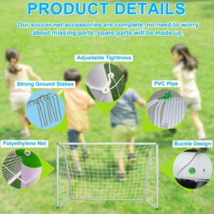 6'X4' Soccer Goal for Backyard Kids Portable Soccer Net with High-Strength Nets, Ground Stakes, Eight-Shaped Clasp, Strong PVC Frame & Weather Resistance Excellent Soccer Field Equipment