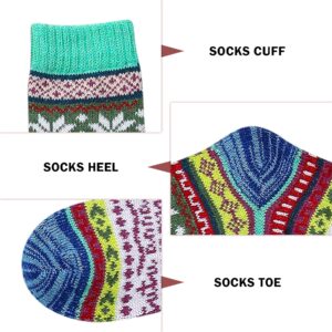 Zando Christmas Socks Winter Socks for Women Christmas Gifts for Womens Socks Warm Thick Soft Wool Socks Thermal Cozy Crew Socks for Women Boot Socks for Women Fuzzy Socks with Gift Box Snowflake