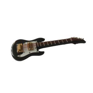 ALANO 9cm Black Electric Guitar Ornament Mini Guitar Model Musical Ornaments（GE7B-9）