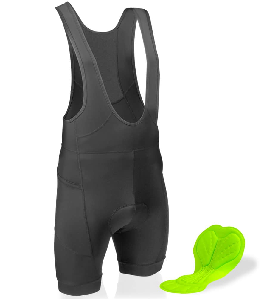 AERO|TECH|DESIGNS | Men's 3D Gel Padded Bike Bib-Shorts | Black | X-Large