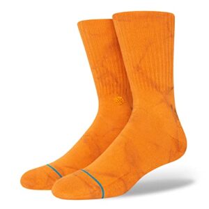 stance claze crew socks (large, rust)