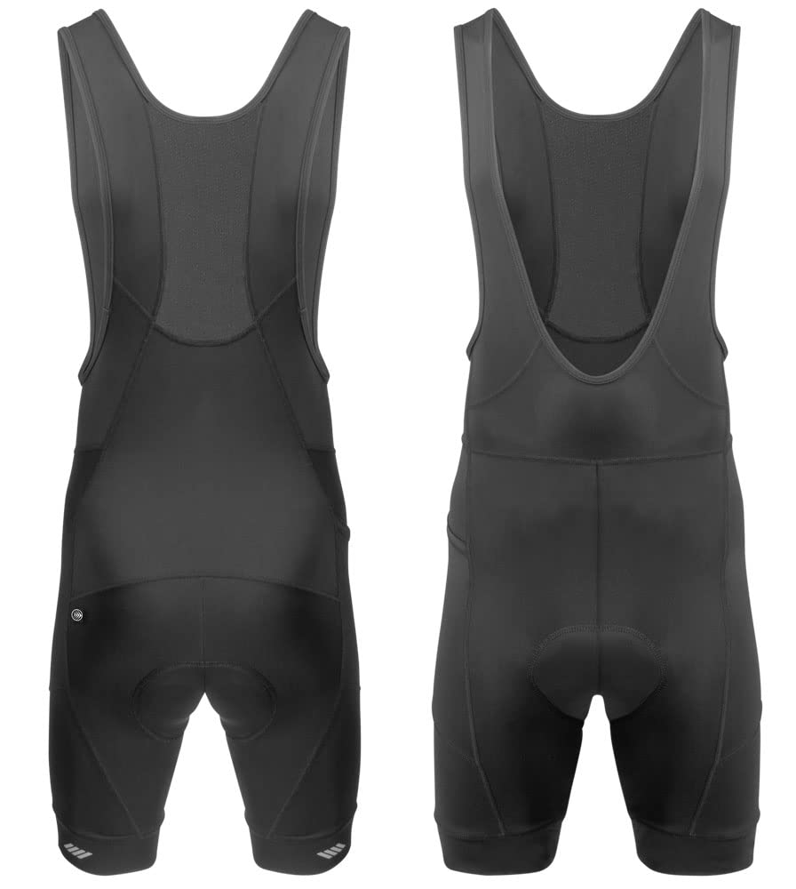 AERO|TECH|DESIGNS | Men's 3D Gel Padded Bike Bib-Shorts | Black | X-Large