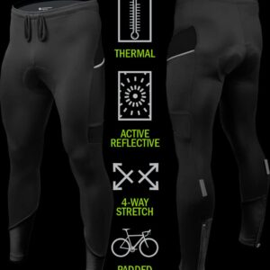 AERO|TECH|DESIGNS | Men's All Day Padded Cycling Tights | Black Accents | X-Large