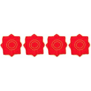 4pcs dance handkerchief red octagonal towel cloth vintage rotating handkerchief chinese new year spring festival performance prop decor party supplies