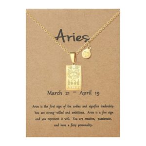 aries necklace for women zodiac necklace tarot card necklace stainless steel gold necklace constellation necklace zodiac sign necklaces dainty trendy jewelry gift