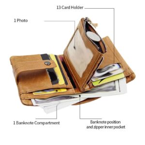 SPYBY Genuine Leather Business Card Cases Men's Money Organizers Money Clips Wallets (Color : Black)