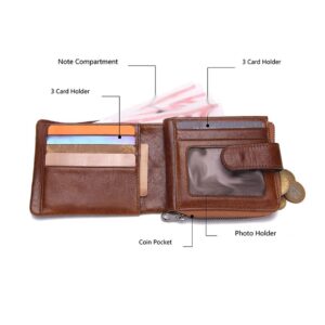 SPYBY Genuine Leather Money Clips Wallets Business Card Cases Men's Money Organizers (Color : Brown)