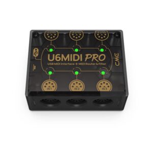 CME U6MIDI Pro - MIDI Interface with Router, Mapper, and Filter - Plug-and-play USB MIDI for computers - Standalone 3-in-3-out MIDI for Merge, Split, Thru