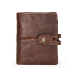 SPYBY Genuine Leather Business Card Cases Men's Money Organizers Money Clips Wallets RFID Blocking (Color : Brown)