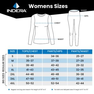 Indera Women's Thermal Underwear Pants, Cozy Waffle Knit Leggings for Unbeatable Warmth, Black, Large, Pack of 2