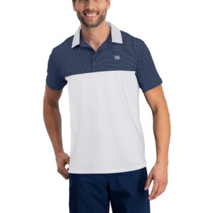 Three Sixty Six Quick Dry Golf Shirts for Men - Moisture Wicking Short-Sleeve Casual Polo Shirt Nautical Navy