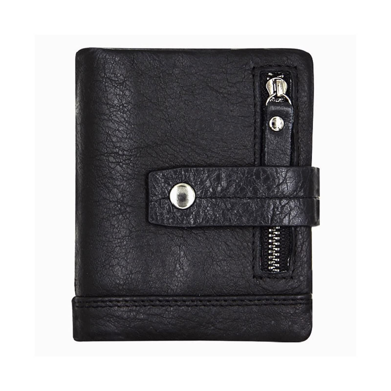 SPYBY Genuine Leather Business Card Cases Men's Money Organizers Money Clips Wallets (Color : Black)