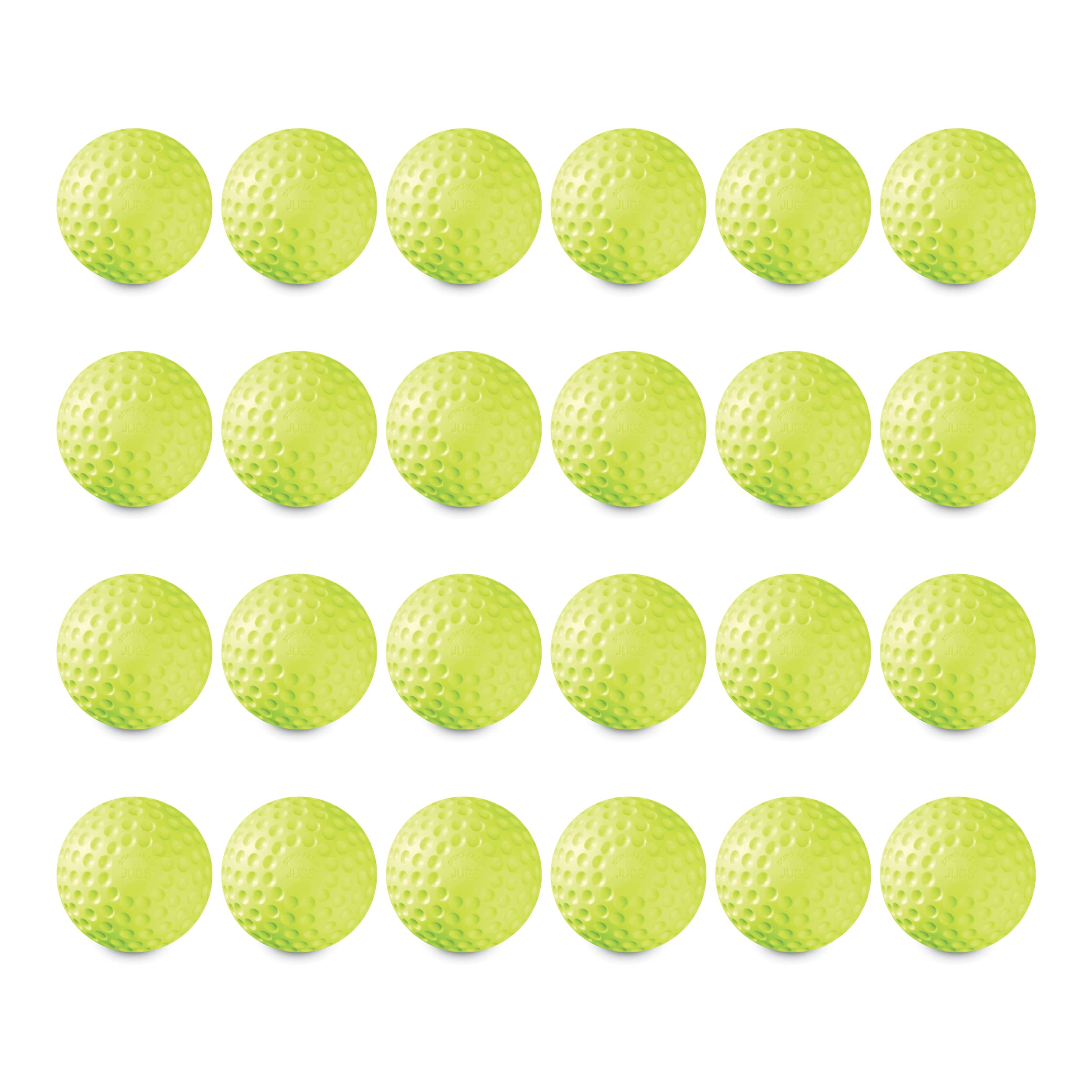 Jugs Sting-Free Dimpled Game-Ball Yellow Softballs – 2 Dozen (12-Inch)