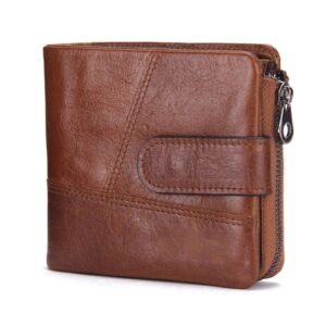 SPYBY Genuine Leather Money Clips Wallets Business Card Cases Men's Money Organizers (Color : Brown)