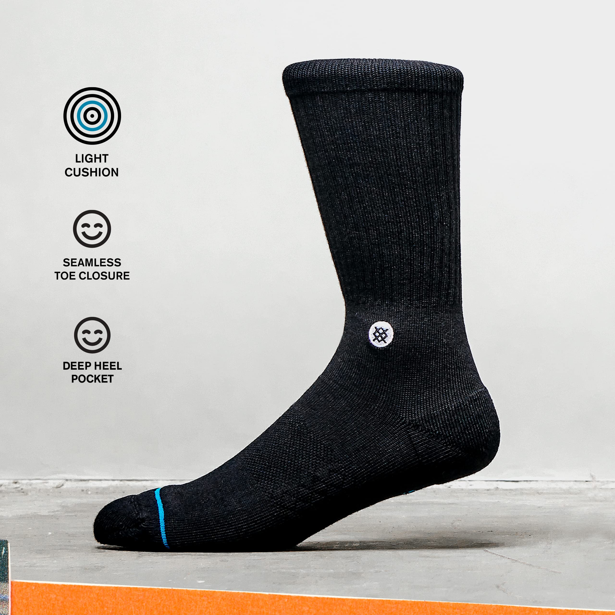 Stance Tandem By Russ Crew Socks (Medium, Blue)