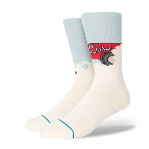 stance men's mr plow crew socks (medium, lightblue)