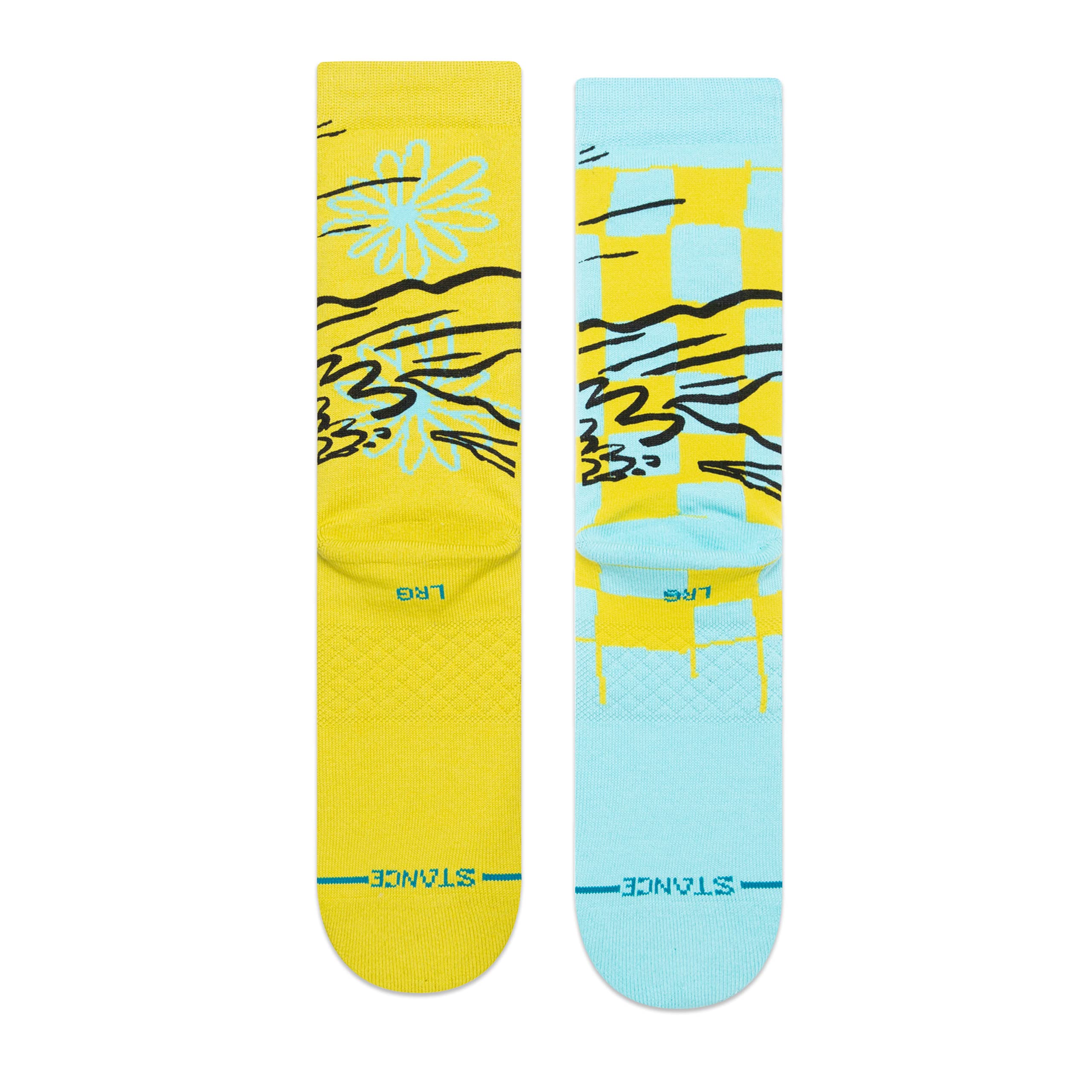 Stance Tandem By Russ Crew Socks (Medium, Blue)