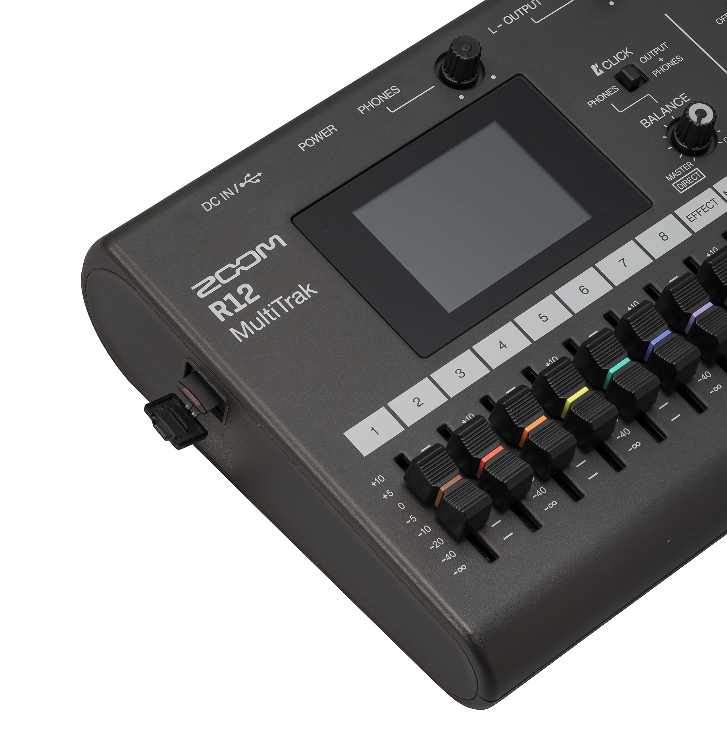 Zoom R12 Multi Track Portable Recorder, with Touchscreen, Onboard Editing, 8 Tracks, 2 Combo Inputs, Effects, Synth, Drum Loops, Battery Powered, and USB Audio Interface