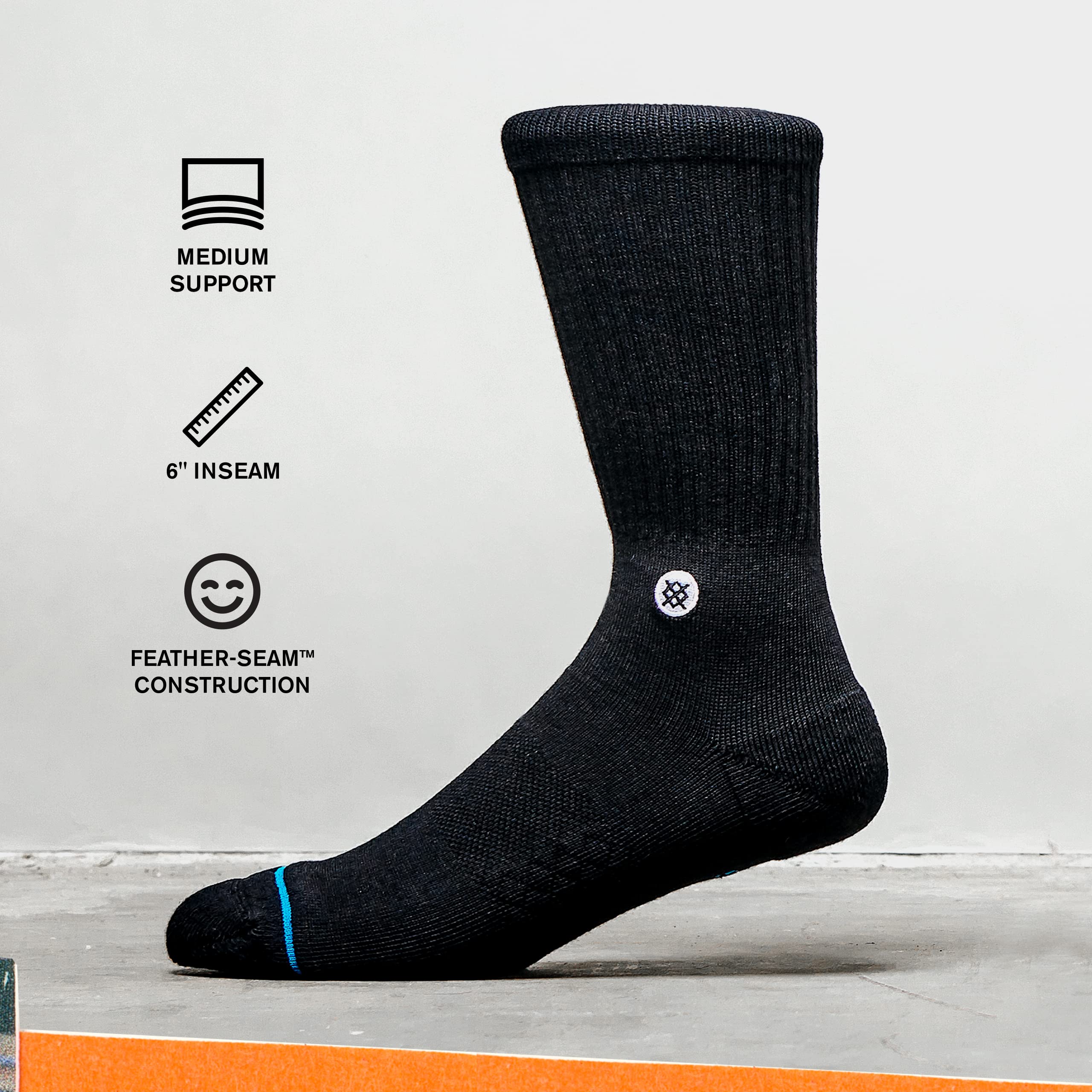 Stance Makaveli Crew Socks (Medium, Black)