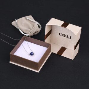 COAI 925 Sterling Silver Chain Lapis Lazuli Blue Stone Necklace for Women