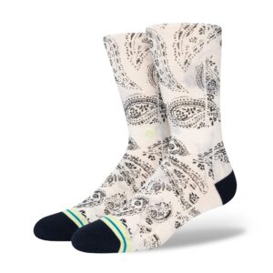 Stance Paizley Crew Socks (Large, Vintage White)