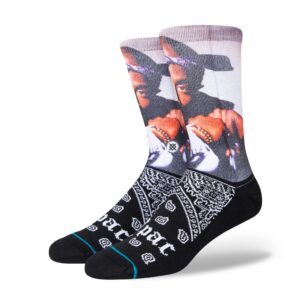 stance makaveli crew socks (medium, black)