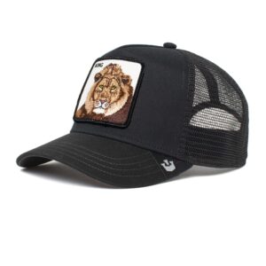 Goorin Bros. The Farm Adjustable Mesh Trucker Hat for Men and Women, Black (King Lion), One Size