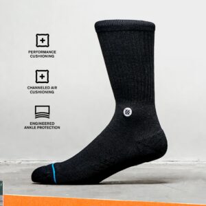 Stance Cloaked Mid Crew Socks (Large, Washed Black)