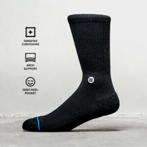 Stance Icon 3-Pack Black MD (Women's Shoe 8-10.5)