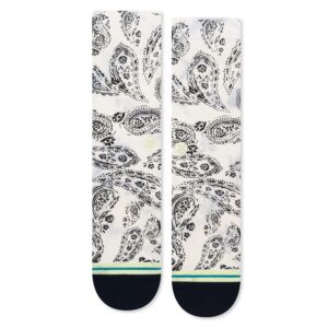 Stance Paizley Crew Socks (Large, Vintage White)