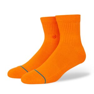 stance icon quarter socks (large, orange)