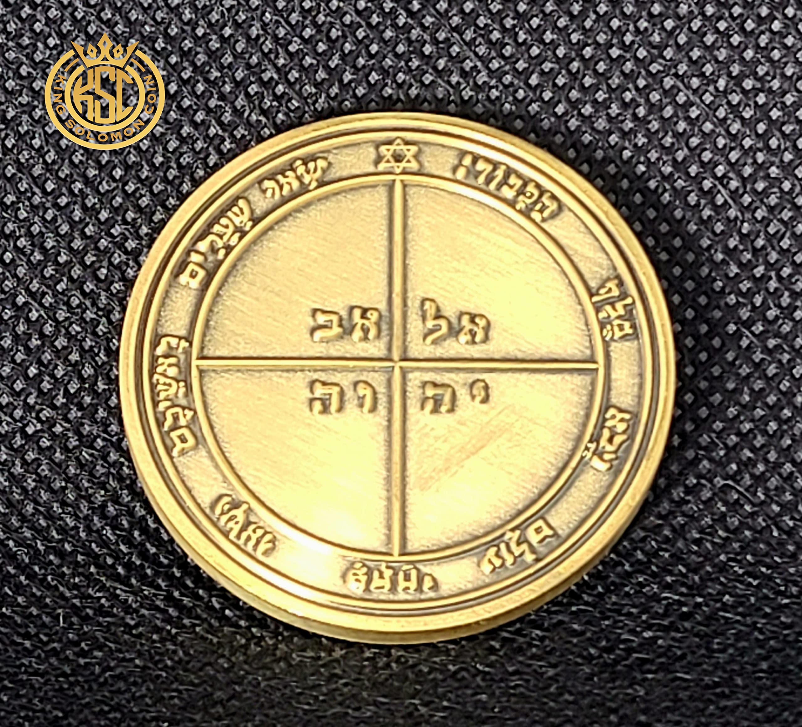 Fifth Pentacle of Mercury + 72 names of God + 1FitAll King Solomon Coin bezel kabbalah seal talisman Necklace