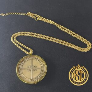 Fifth Pentacle of Mercury + 72 names of God + 1FitAll King Solomon Coin bezel kabbalah seal talisman Necklace