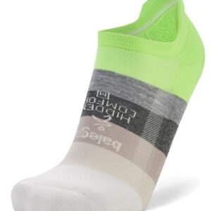 Balega Recycled Hidden Comfort Performance No Show Athletic Running Socks for Men and Women (1 Pair), Mellow Lime/All Terrain - Large (1 Pair)